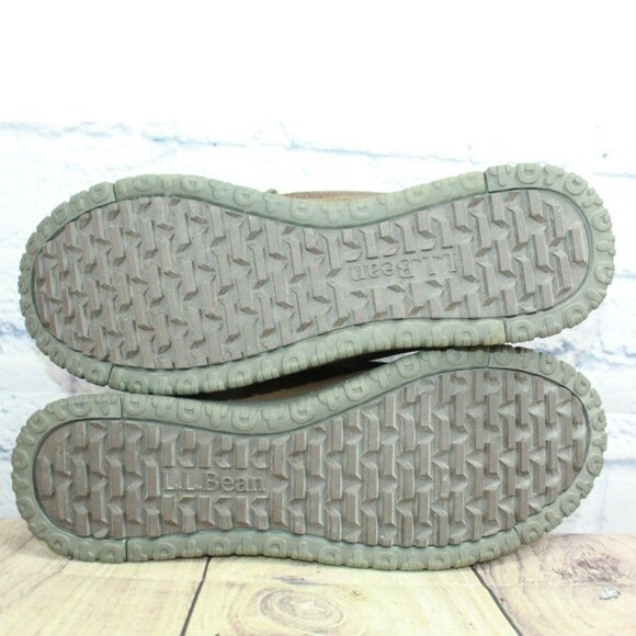 LL Bean All Week Brown Leather Shearling Lined Moccasin Slippers Size 11 M - Picture 9 of 9